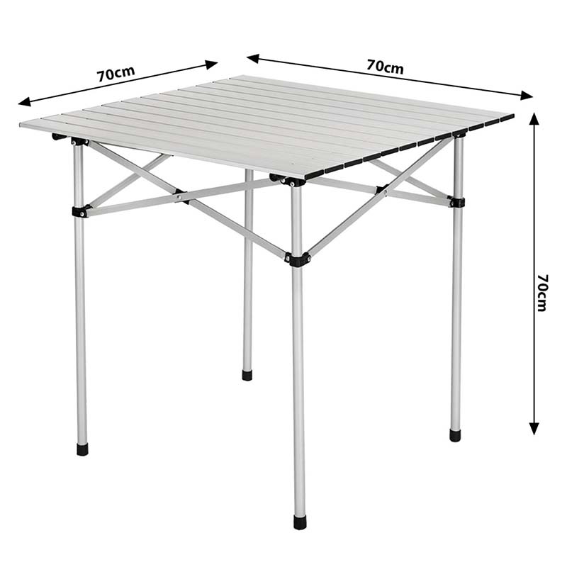 Mesa de camping plegable de aluminio enrollable 1