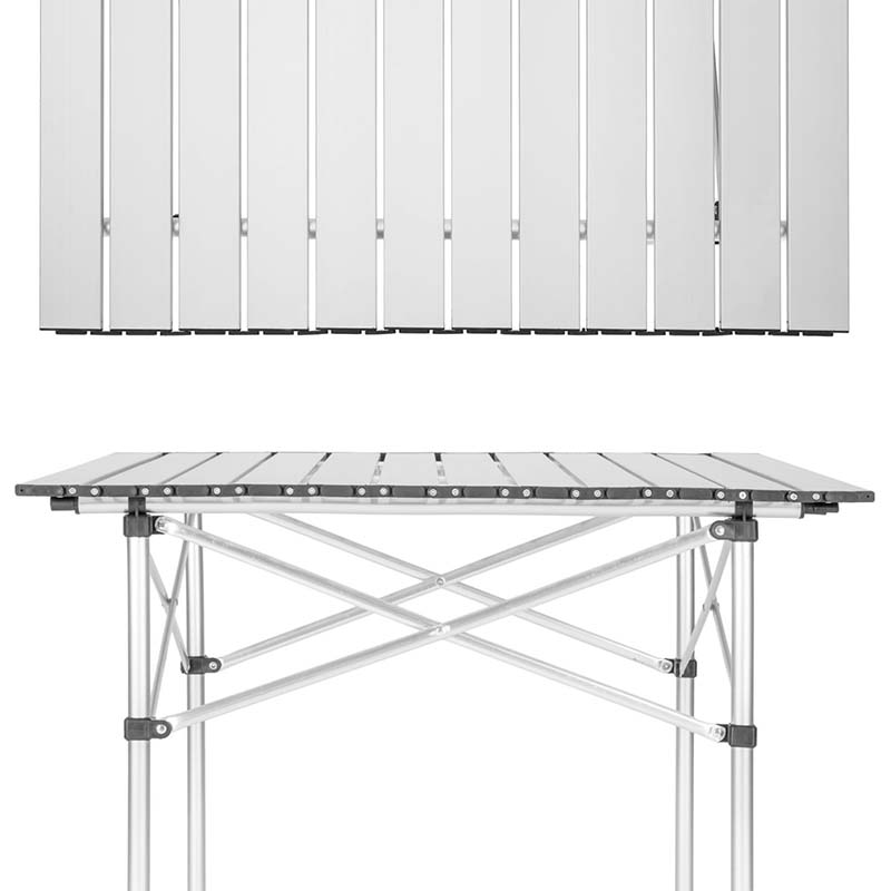 Mesa de camping plegable de aluminio enrollable 2