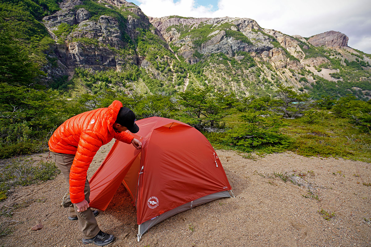 Big Agnes Copper Spur backpacking tent opening vestibule