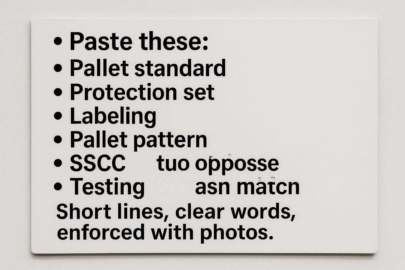 PO Clauses—Edge Rails, Corner Boards, GS1-128, ISTA 3E PO clauses for palletization for U.S. DCs GS1-128 ISTA 3E